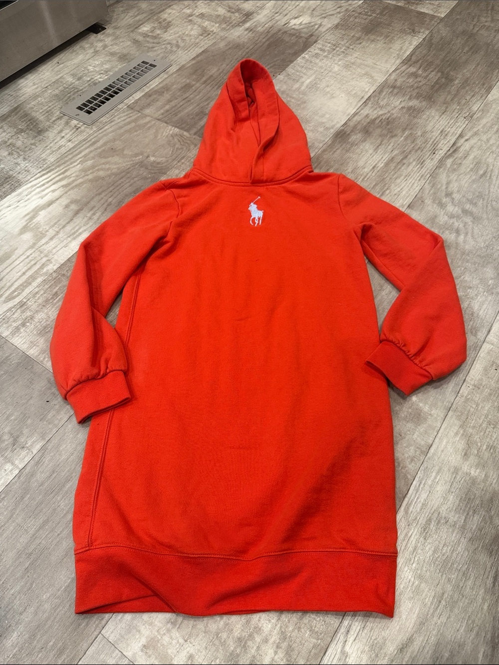 Polo by Ralph Lauren Red Hoodie Dress with White Pony Logo